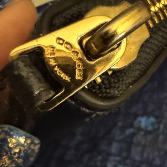 Coach Dark Blue Leather Zip Wallet - Picture 9 of 17